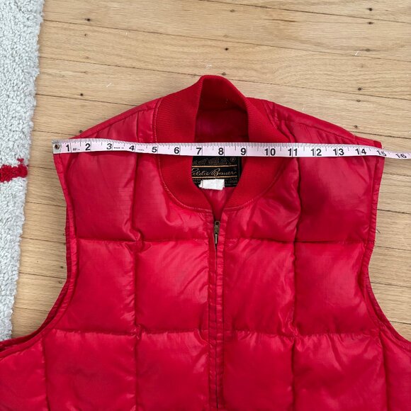 RARE Vintage Eddie Bauer Goose Down Quilted Cherry Red Vest - Picture 7 of 8